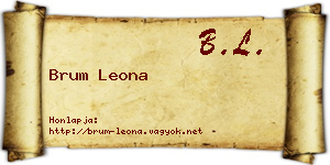 Brum Leona névjegykártya